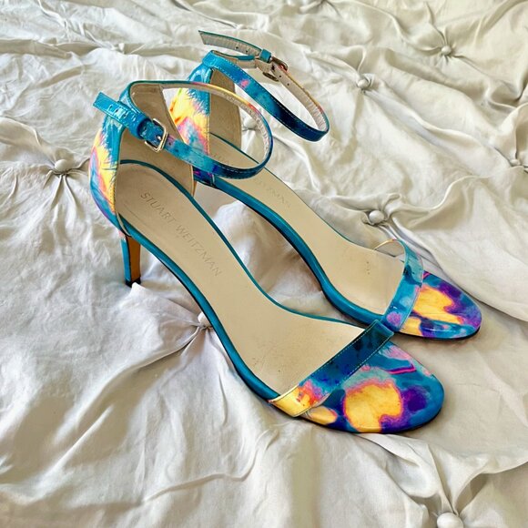Stuart Weitzman Leather Tie Dye Heels - Picture 2 of 9